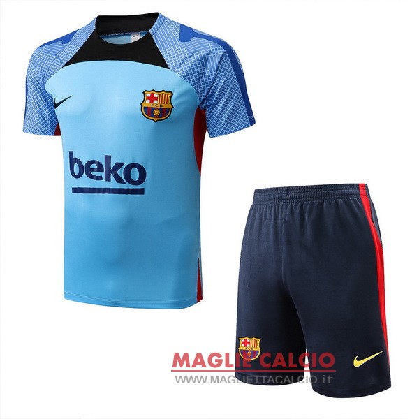 nuova formazione set completo divisione magliette barcelona 2022-2023 blu nero