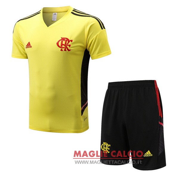 nuova formazione set completo divisione magliette flamengo 2022-2023 giallo I nero