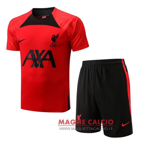 nuova formazione Insieme completo magliette liverpool 2022-2023 nero I rosso