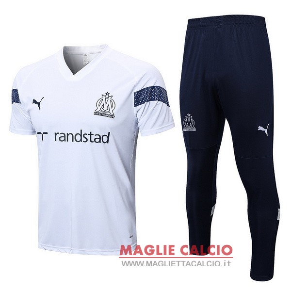 nuova formazione set completo divisione magliette marseille 2022-2023 bianco II blu