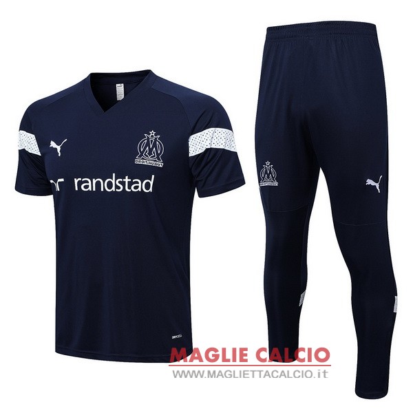 nuova formazione set completo divisione magliette marseille 2022-2023 blu I bianco