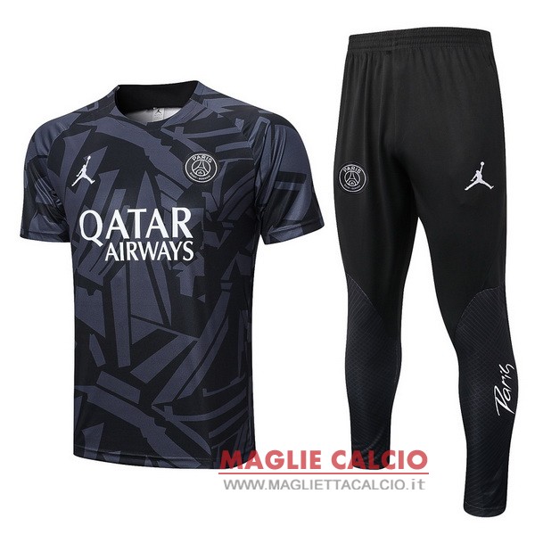 nuova formazione set completo divisione magliette paris saint germain 2022-2023 grigio nero