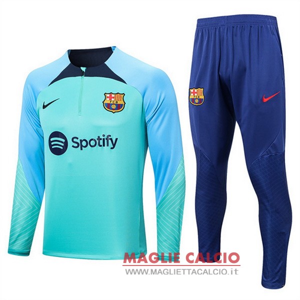 nuova barcelona insieme completo verde blu bambino giacca 2022-2023