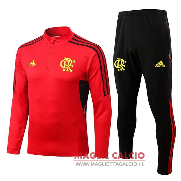 nuova flamengo insieme completo rosso nero bambino giacca 2022-2023