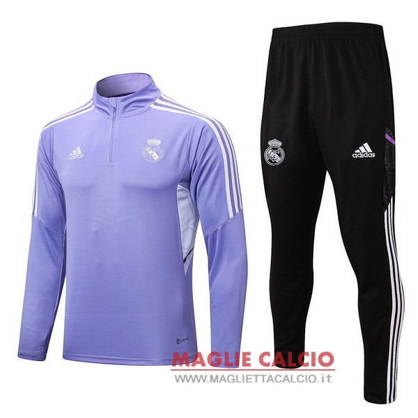 nuova real madrid insieme completo purpureo I nero bambino giacca 2022-2023