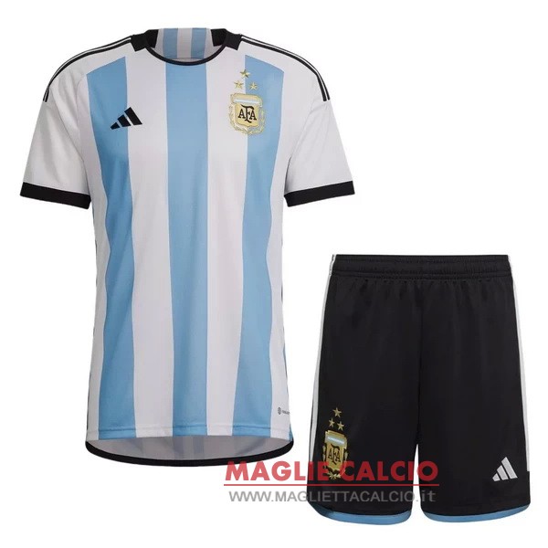tailandia nuova prima magliette nazionale argentina set completo uomo coppa del mondo 2022（3 Stella）