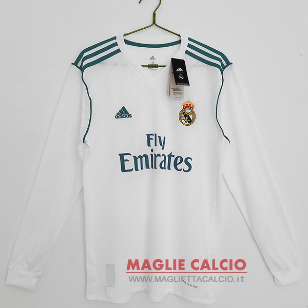 thailandia nuova prima magliette manica lunga retro real madrid 2017-2018