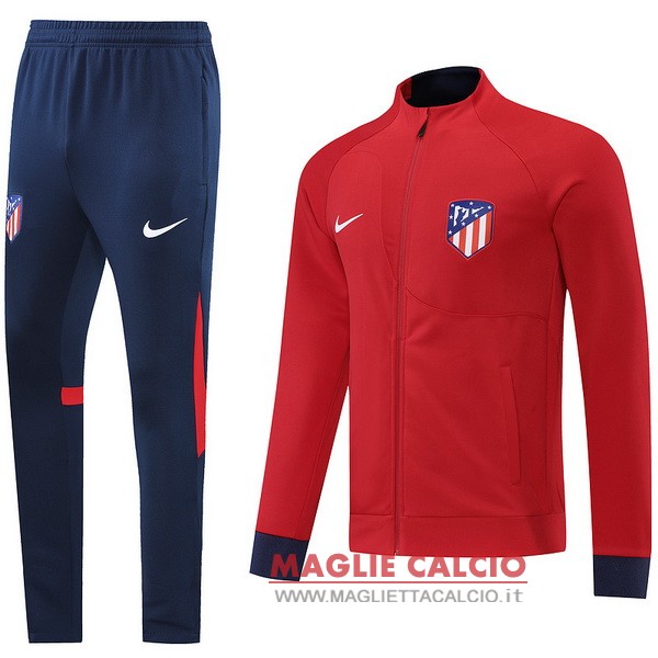 nuova atletico madrid insieme completo blu navy giacca felpa cappuccio 2022-2023