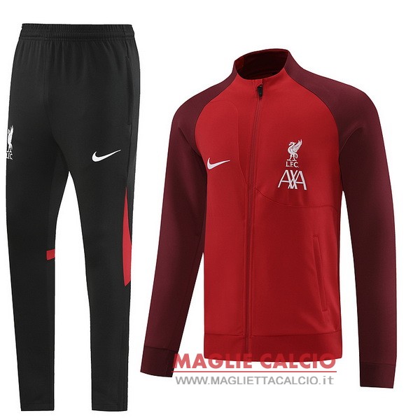 nuova liverpool insieme completo nero rosso giacca 2022-2023