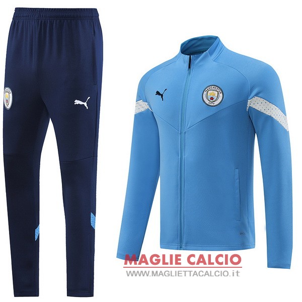 nuova manchester city insieme completo blu I nero giacca 2022-2023