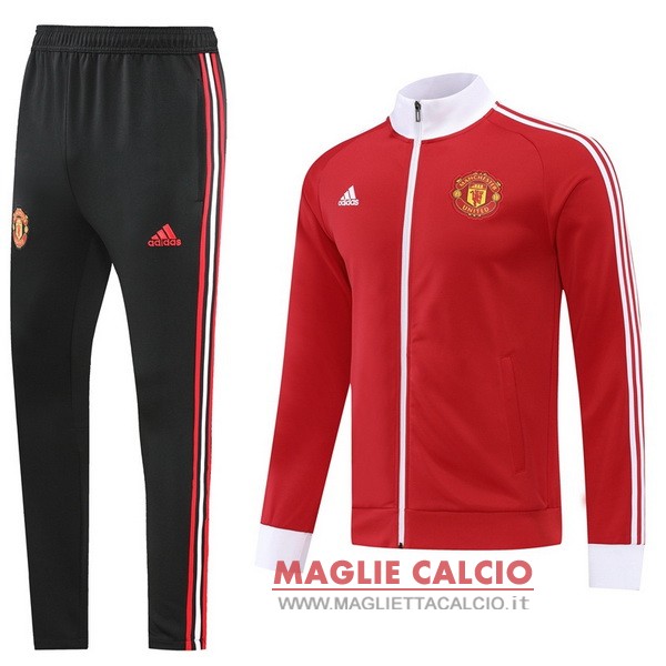 nuova manchester united insieme completo rosso nero bianco giacca 2022-2023