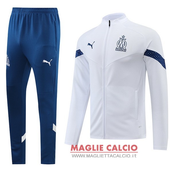 nuova marseille insieme completo blu bianco giacca 2022-2023