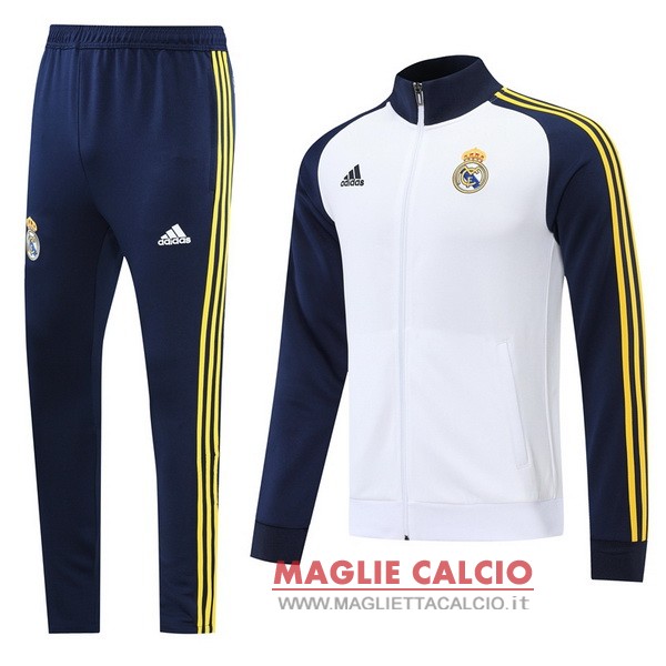 nuova real madrid insieme completo blu navy bianco giacca 2022-2023