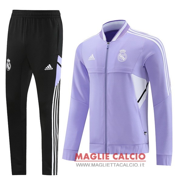 nuova real madrid insieme completo nero purpureo giacca 2022-2023