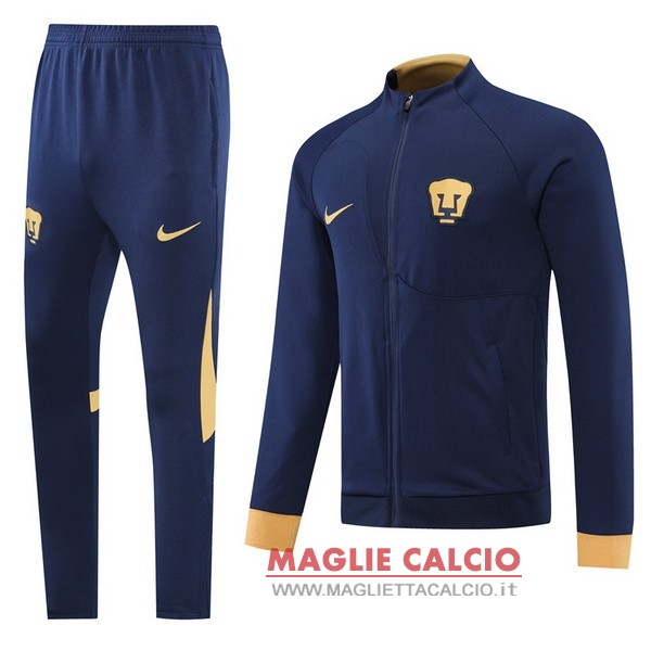 nuova unam pumas insieme completo blu navy giallo giacca 2022-2023