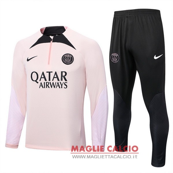 nuova paris saint germain insieme completo rosa nero giacca 2022-2023