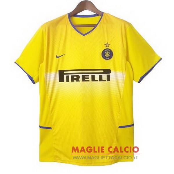 nuova prima magliette inter milan retro 2002-2003 giallo