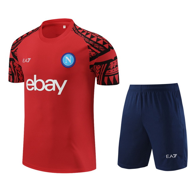 nuova formazione set completo divisione magliette napoli 2023-2024 rosso blu navy