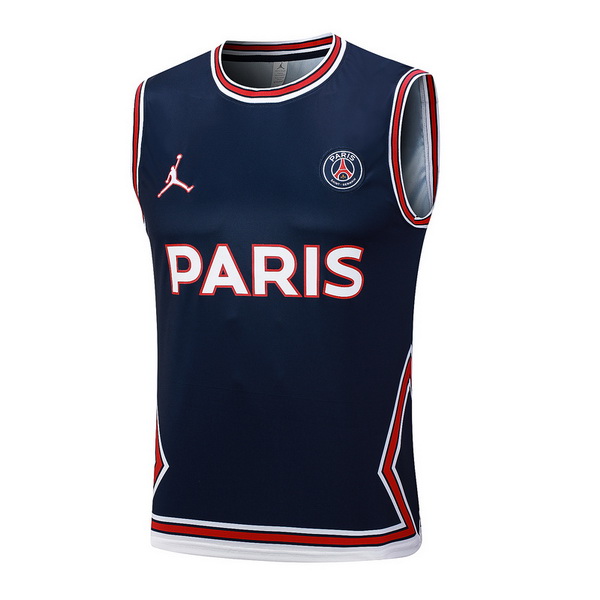 nuova formazione senza maniche divisione magliette paris saint germain 2023-2024 blu navy rosso