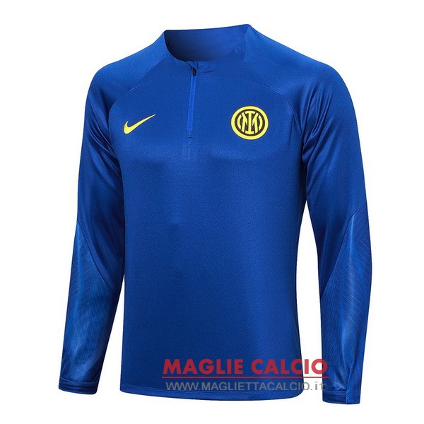 nuova inter milan blu giallo felpa da allenamento 2023-2024