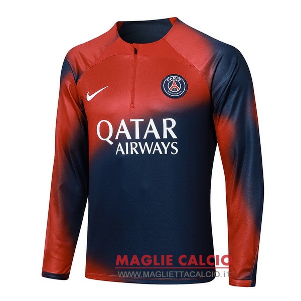 nuova paris saint germain blu navy rosso felpa da allenamento 2023-2024