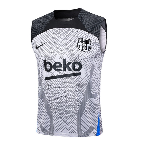 nuova senza maniche formazione divisione magliette barcelona 2023-2024 grigio nero