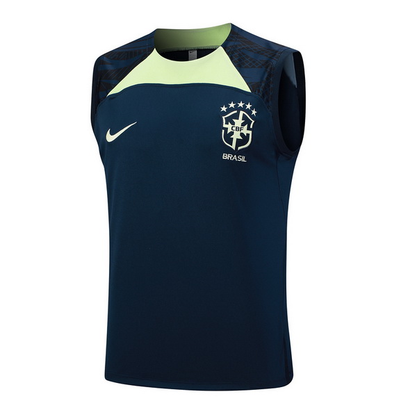 senza maniche formazione divisione magliette brasile 2023-2024 blu navy III verde