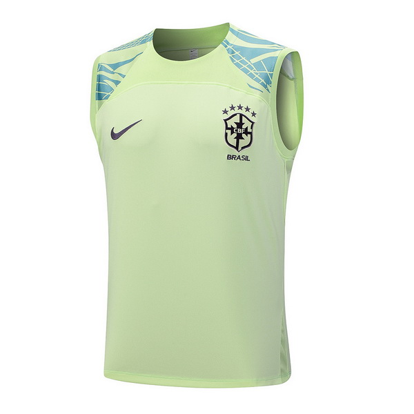 senza maniche formazione divisione magliette brasile 2023 verde