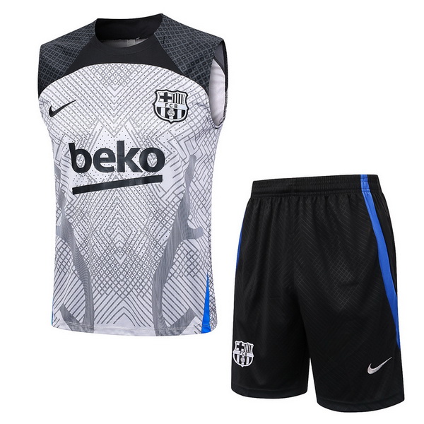 nuova senza maniche set completo formazione divisione magliette barcelona 2023-2024 grigio nero