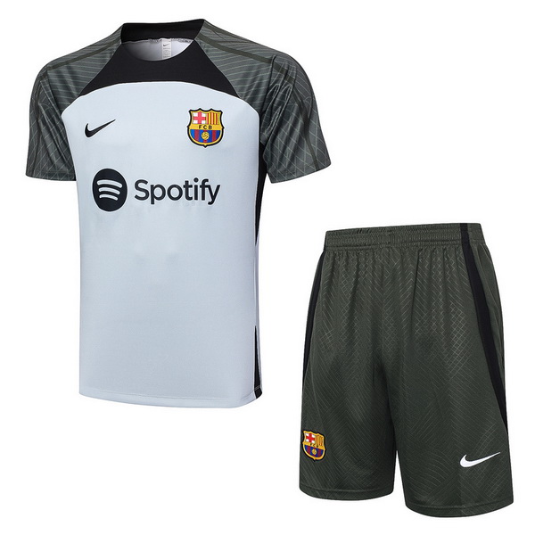 nuova set completo formazione divisione magliette barcelona 2023-2024 grigio luce verde