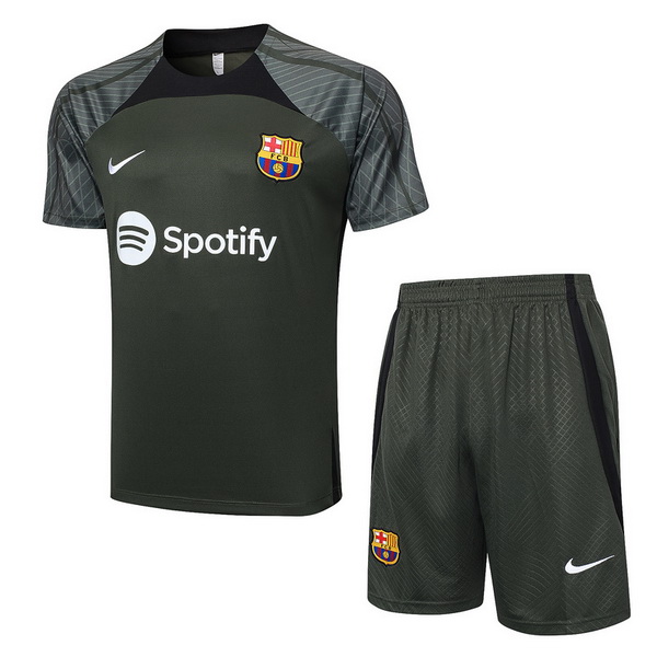 nuova set completo formazione divisione magliette barcelona 2023-2024 verde I navy