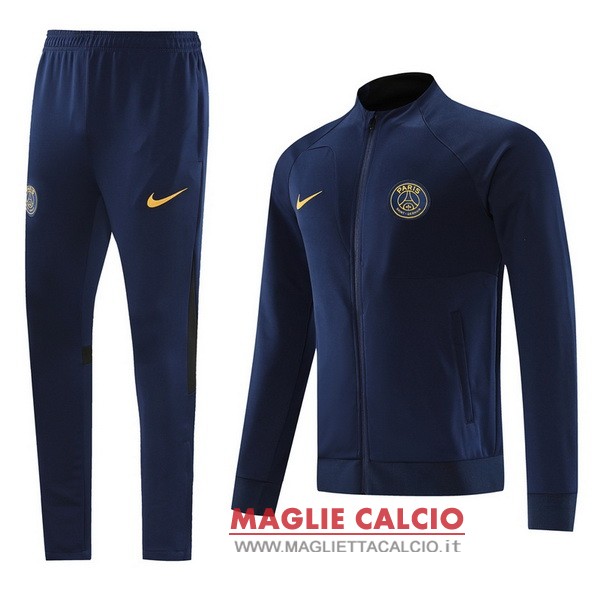 nuova paris saint germain insieme completo blu II navy giacca lunga zip 2023-2024