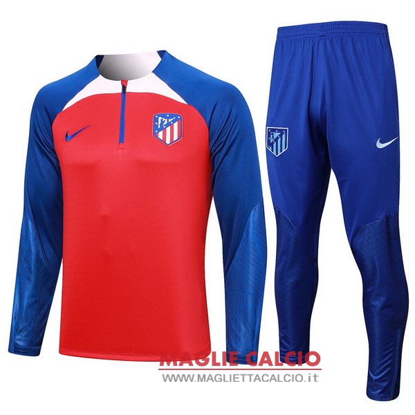 nuova atletico madrid insieme completo rosso blu rosa felpa da allenamento 2023-2024