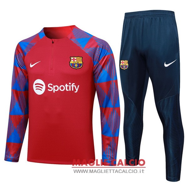 nuova barcelona insieme completo rosso blu felpa da allenamento 2023-2024