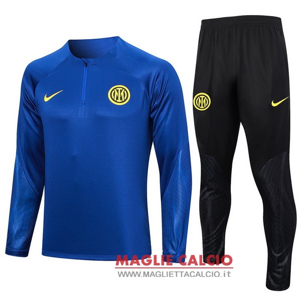 nuova inter milan insieme completo blu giallo nero felpa da allenamento 2023-2024