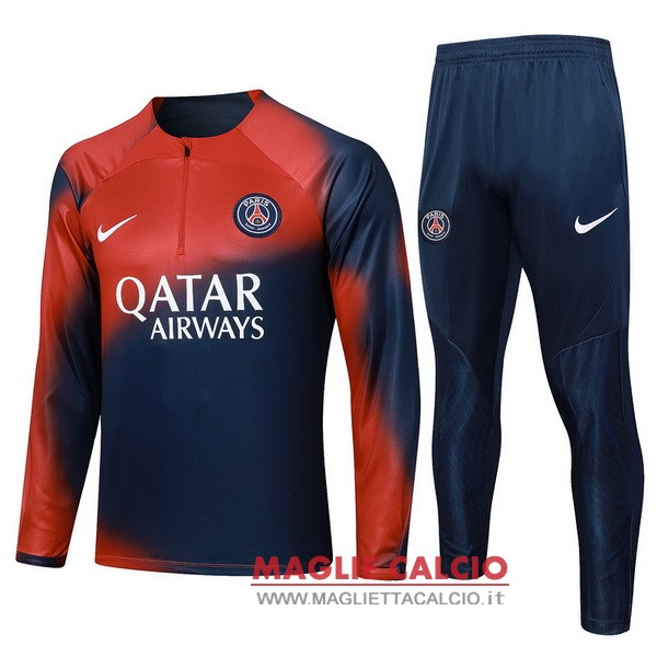 nuova paris saint germain insieme completo blu navy I rosso felpa da allenamento 2023-2024