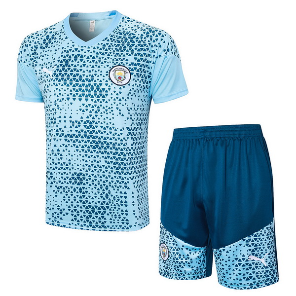 nuova formazione set completo divisione magliette manchester city 2023-2024 blu