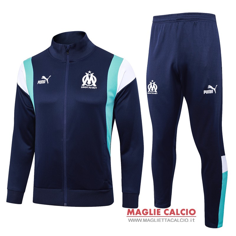 nuova marseille insieme completo blu navy bianco giacca lunga zip 2023-2024