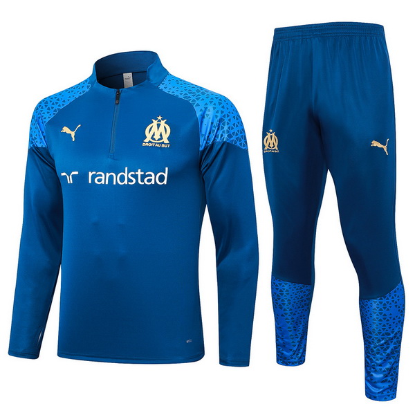 felpa da allenamento bambino set completo marseille 2023-2024 I blu