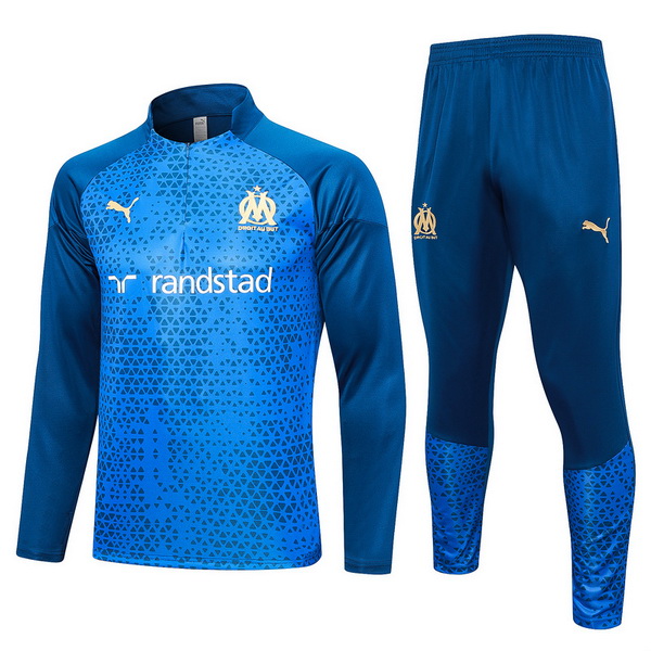 felpa da allenamento bambino set completo marseille 2023-2024 II blu