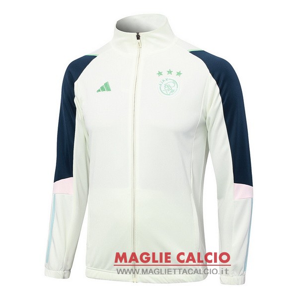 nuova ajax verde luce blu giacca lunga zip 2023-2024