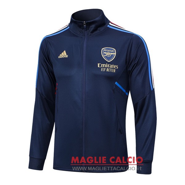 nuova arsenal blu navy giacca lunga zip 2023-2024