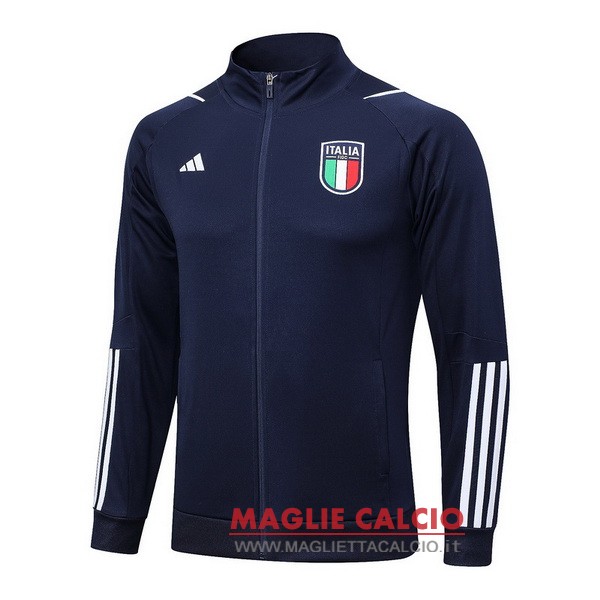 nuova italia blu navy bianco giacca lunga zip 2023