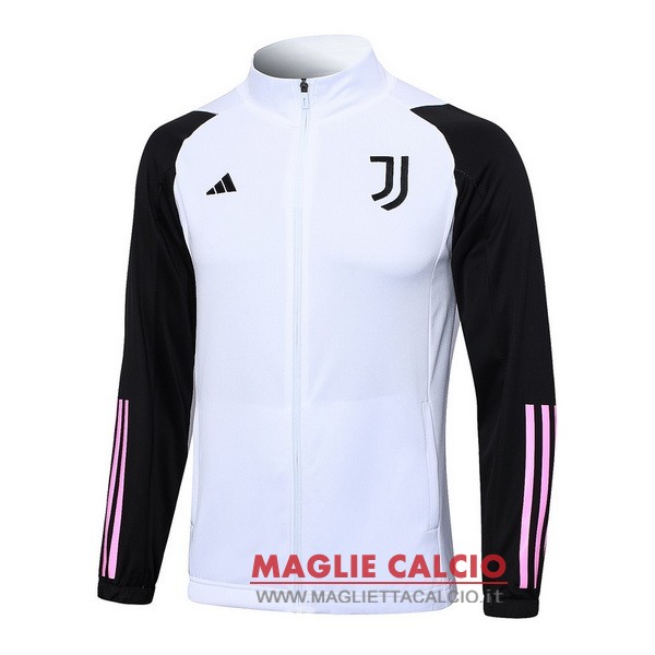 nuova juventus bianco nero giacca lunga zip 2023-2024