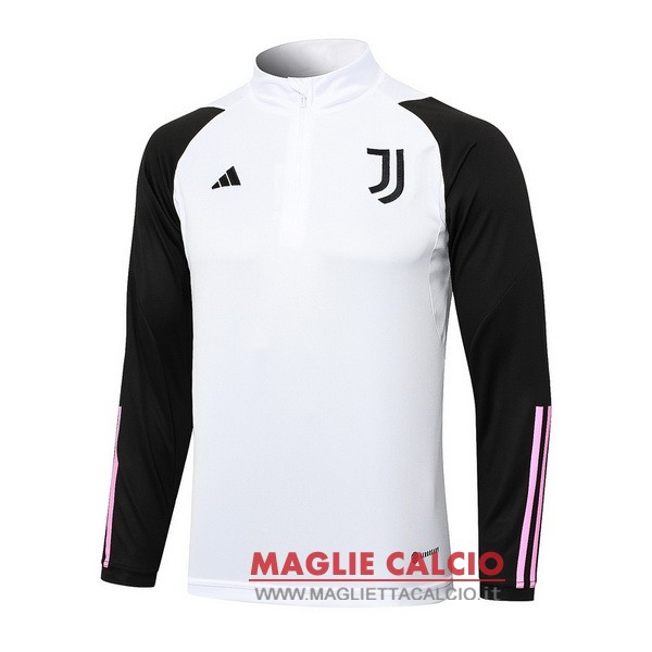 nuova juventus bianco nero rosa felpa da allenamento 2023-2024