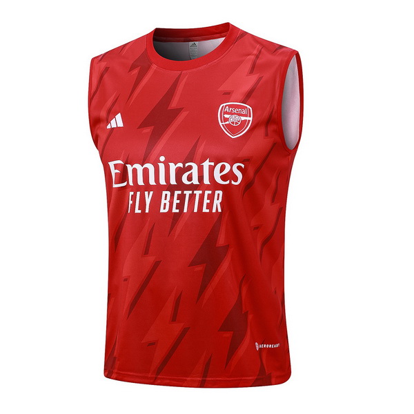 nuova formazione senza maniche magliette arsenal 2023-2024 rosso bianco