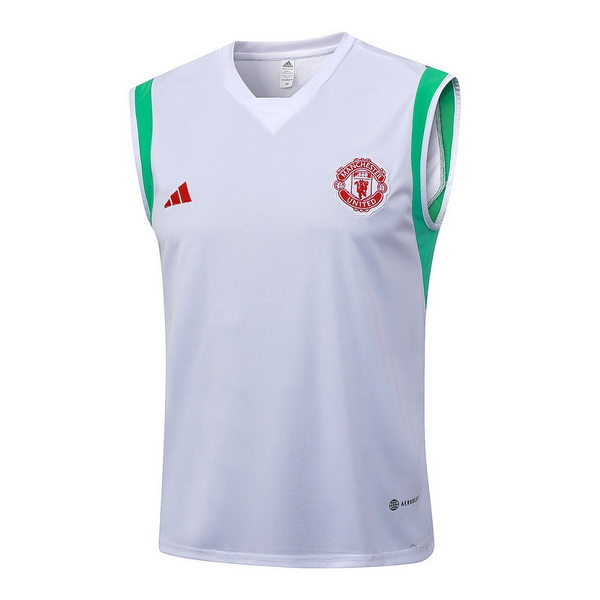 nuova formazione senza maniche divisione magliette manchester united 2023-2024 bianco verde