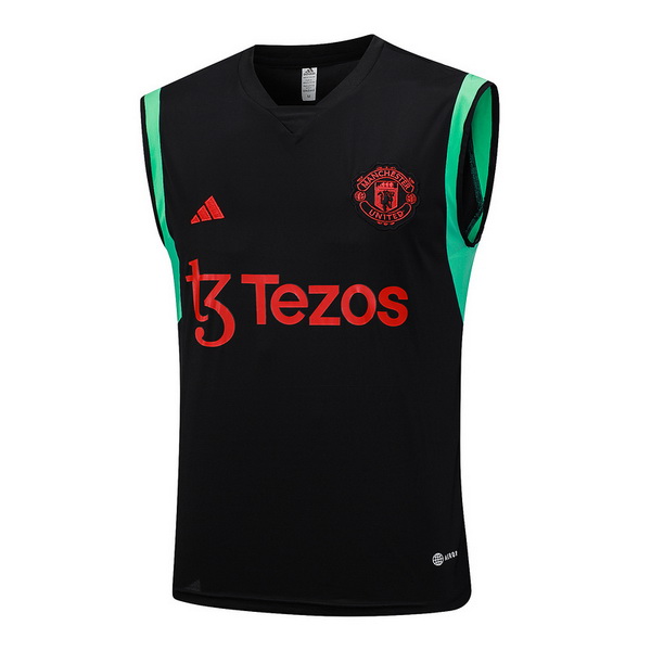 nuova formazione senza maniche divisione magliette manchester united 2023-2024 nero verde rosso