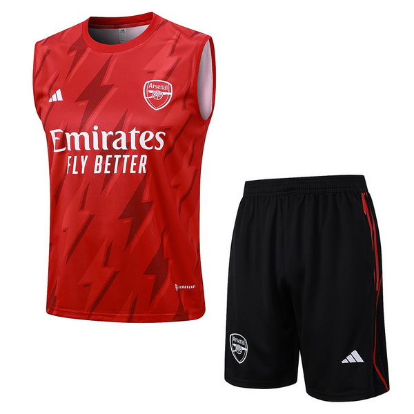 nuova formazione set completo senza maniche magliette arsenal 2023-2024 rosso bianco nero