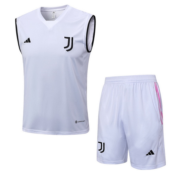 senza maniche magliette juventus formazione set completo 2023-2024 bianco nero